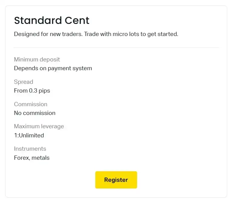 Standard Cent Account